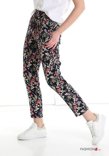 Floral Cotton Trousers with pockets - ph 3