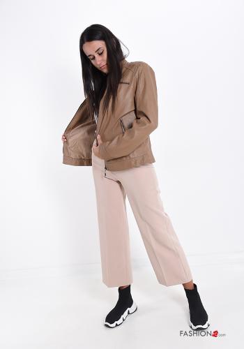 Giacca ecopelle con tasche con bottoni con zip - ph 5