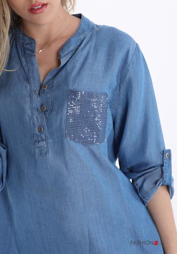 Blouse  with sequins with pockets with buttons - ph 4