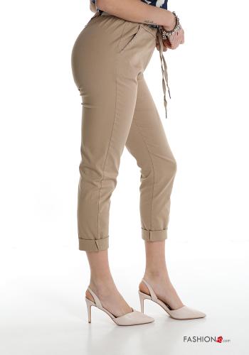 Hose aus Baumwolle mit Taschen mit Schleife - ph 3