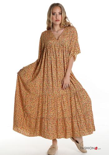 Kleid  mit Volants V-Ausschnitt Blumenmuster - ph 1