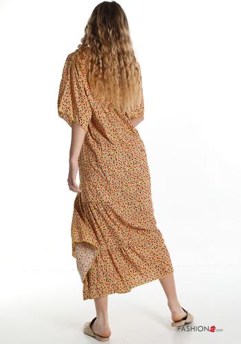 Kleid  mit Volants V-Ausschnitt Blumenmuster - ph 2