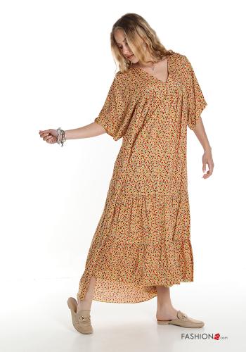 Kleid  mit Volants V-Ausschnitt Blumenmuster - ph 3