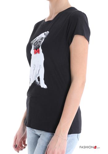 T-shirt in Cotone Fantasia animali con strass - ph 3