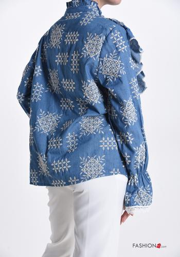 Chemise en Coton en denim à broderie à volants - ph 2