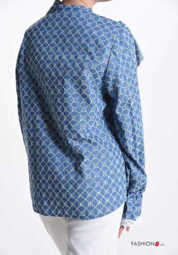 Chemise en Coton en denim à broderie à volants - ph 2