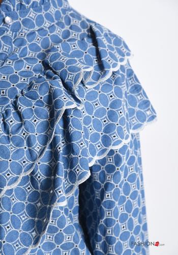 Chemise en Coton en denim à broderie à volants - ph 4