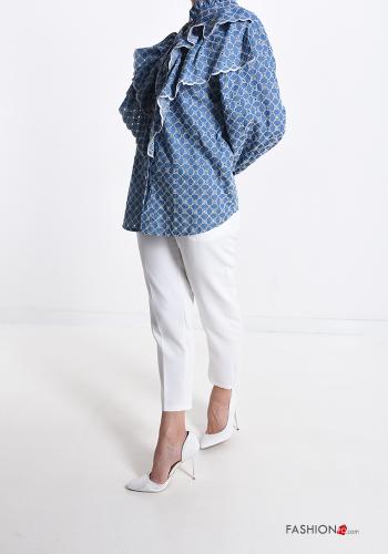 Chemise en Coton en denim à broderie à volants - ph 5