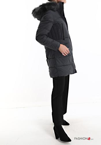 Puffer Jacket with buttons with pockets with hood with zip - ph 3