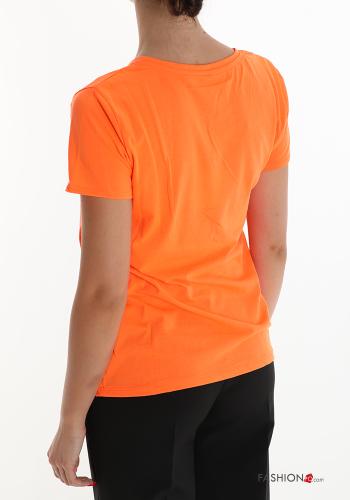 Besticktes Muster T-shirt aus Baumwolle - ph 2