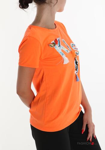 Besticktes Muster T-shirt aus Baumwolle - ph 3