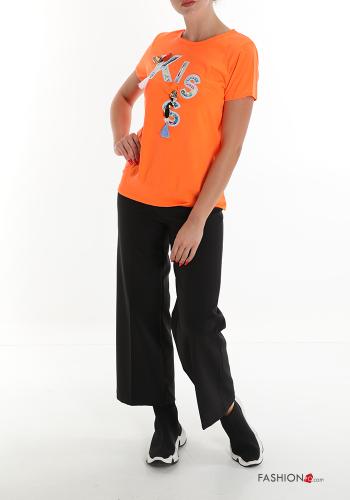 Besticktes Muster T-shirt aus Baumwolle - ph 5