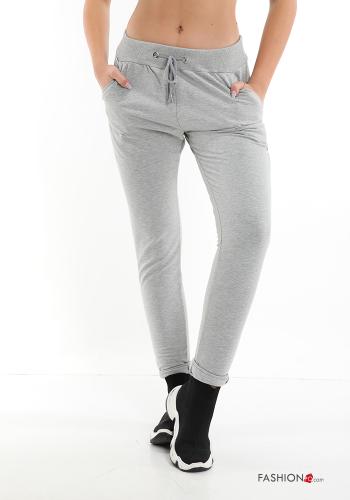 Pantalone sportivo in Cotone con tasche con fiocco - ph 1