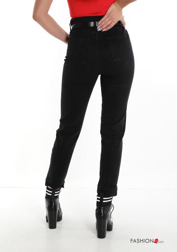 Jeans in Cotone con tasche con cintura con zip - ph 2