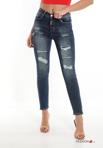 Jeans in Cotone con tasche con bottoni con zip - ph 1