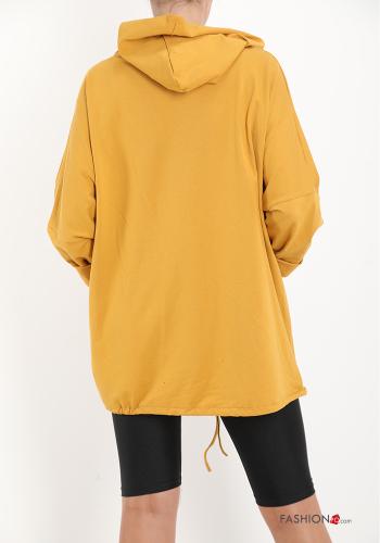 Felpa in Cotone con zip con tasche con cappuccio - ph 2