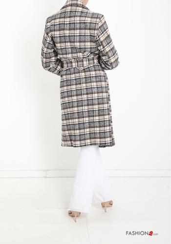 Vichy Muster Mantel mit Knöpfen mit Taschen - ph 2