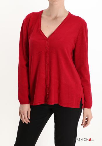 Cardigan con bottoni scollo a V