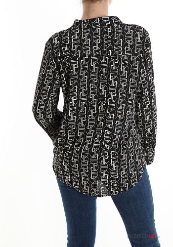 Blusa escote en v Diseño impreso con botones - ph 2