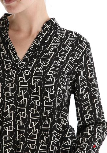 Blusa escote en v Diseño impreso con botones - ph 4