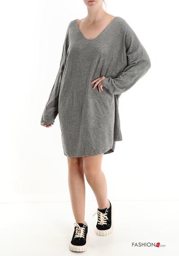 v-neck Wool Mix Dress - ph 1