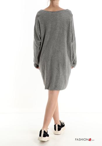 v-neck Wool Mix Dress - ph 2