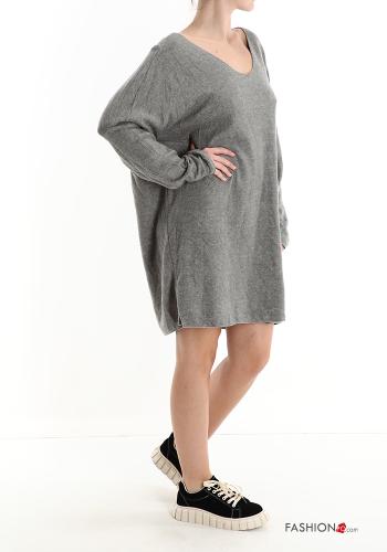 v-neck Wool Mix Dress - ph 3