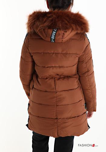 Daunenjacke mit Pailletten mit Reißverschluss mit Taschen mit Knöpfen mit Kapuze - ph 2