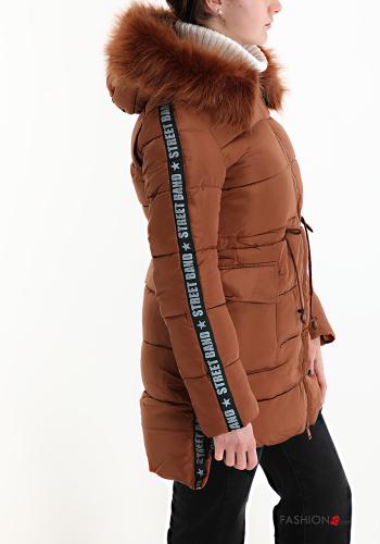 Daunenjacke mit Pailletten mit Reißverschluss mit Taschen mit Knöpfen mit Kapuze - ph 3