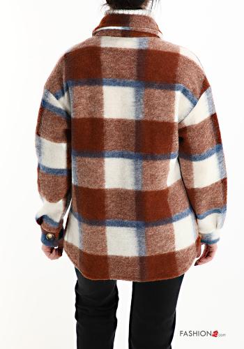 Tartan-Muster Hemd aus Wollmischung mit Taschen - ph 2