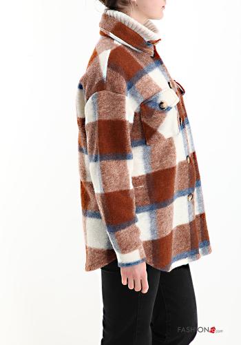 Tartan-Muster Hemd aus Wollmischung mit Taschen - ph 3