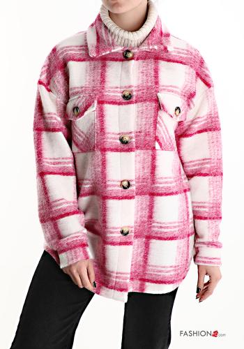 Tartan-Muster Hemd aus Wollmischung mit Taschen - ph 1