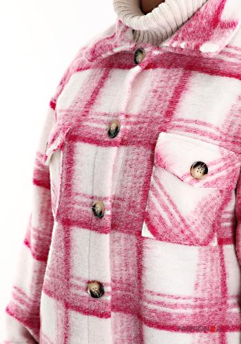 Tartan-Muster Hemd aus Wollmischung mit Taschen - ph 4