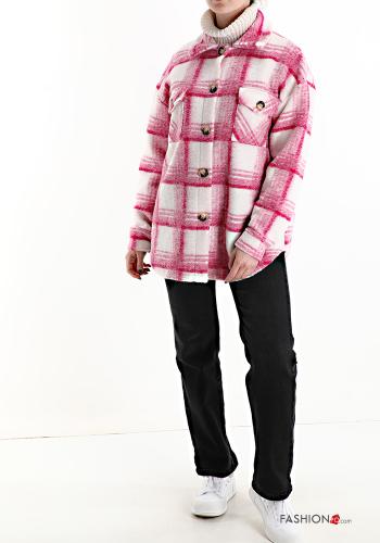 Tartan-Muster Hemd aus Wollmischung mit Taschen - ph 5