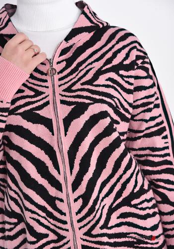 Maglione Fantasia animalier con zip con cappuccio - ph 4