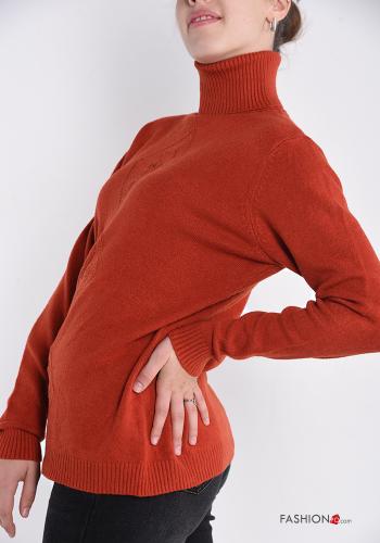 Maglione a collo alto con strass - ph 3