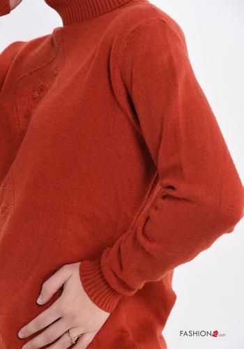 Maglione a collo alto con strass - ph 4