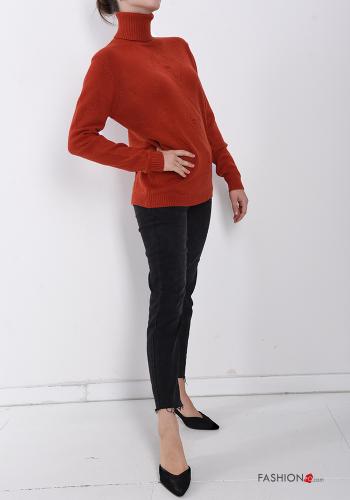 Maglione a collo alto con strass - ph 5