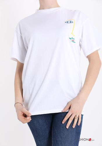 T-shirt in Cotone Fantasia stampata