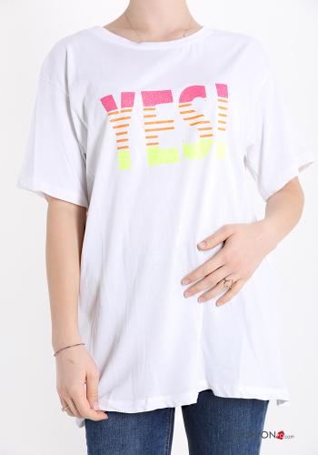 T-shirt in Cotone Fantasia stampata