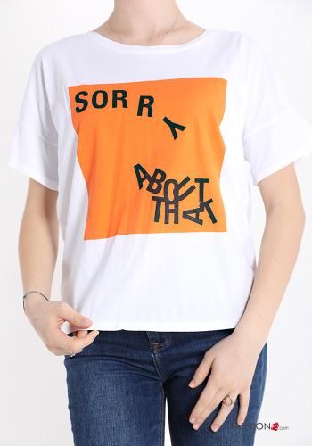 T-shirt in Cotone Fantasia stampata
