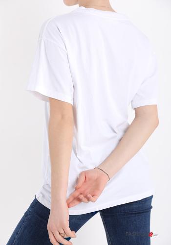 T-shirt in Cotone Fantasia scritta - ph 2