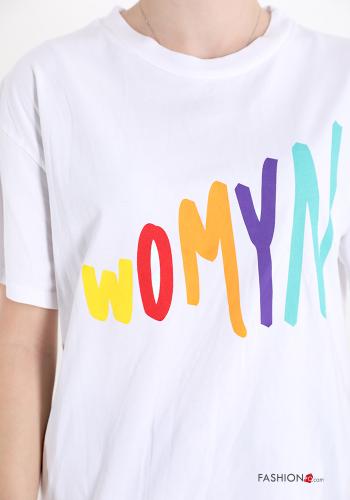 T-shirt in Cotone Fantasia scritta - ph 4