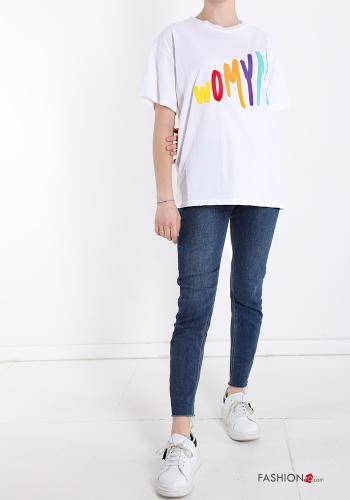 T-shirt in Cotone Fantasia scritta - ph 5