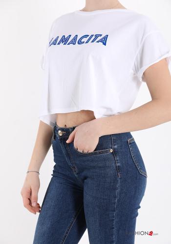T-shirt in Cotone Fantasia scritta - ph 3