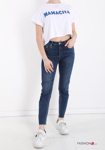 T-shirt in Cotone Fantasia scritta - ph 5