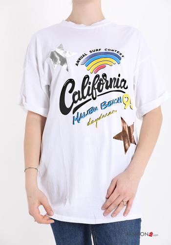 T-shirt in Cotone Fantasia stampata
