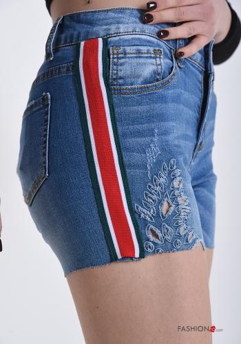 Shorts de Algodón tela vaquera con bolsillos con cremallera con botones - ph 4
