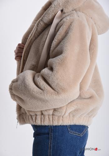 Teddy Bär Jacke mit Taschen mit Kapuze mit Reißverschluss - ph 3