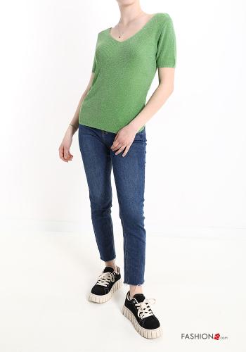 Lurex T-shirt mit V-Ausschnitt - ph 5